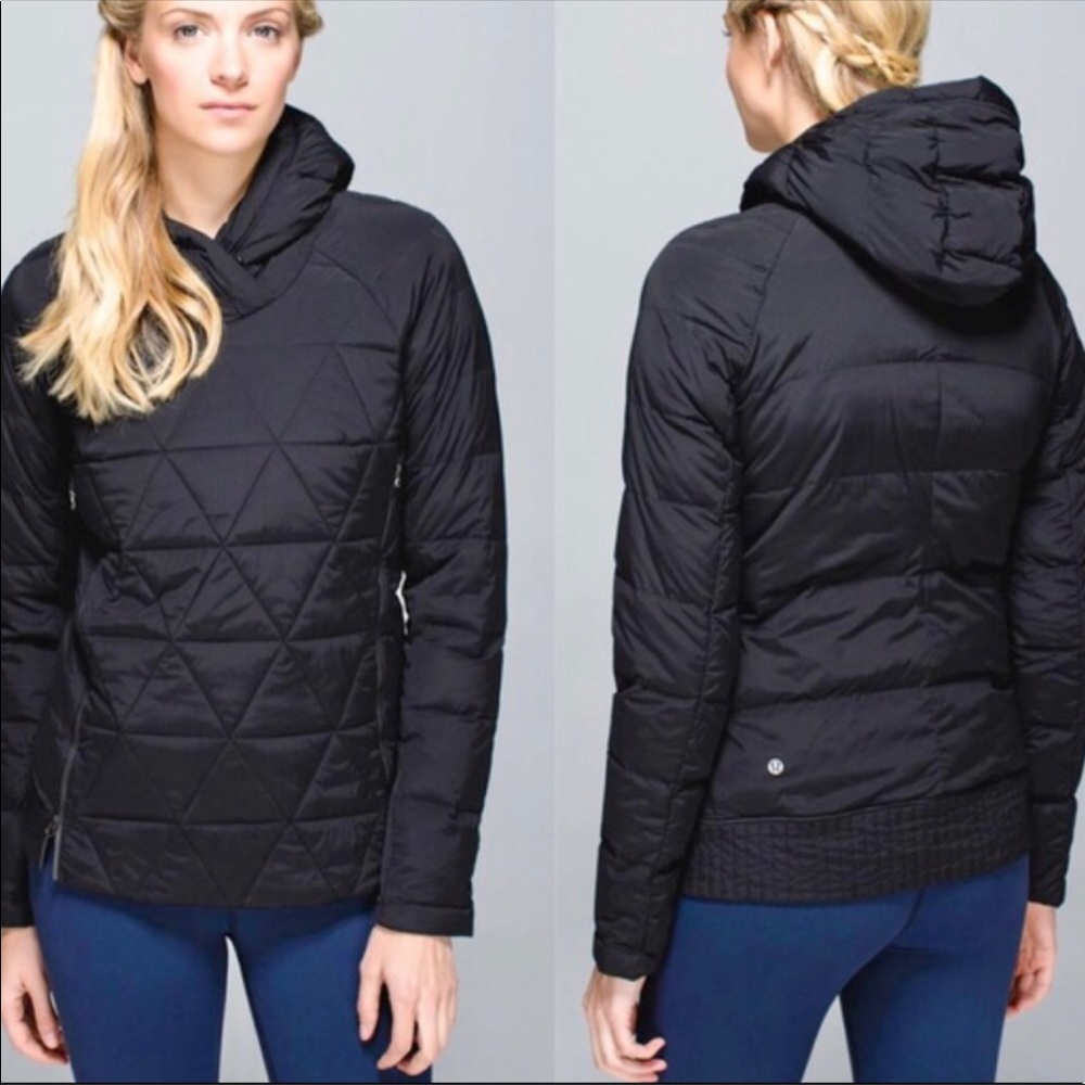 Lululemon Fluffed Up Pullover Black Jacket Sz 10